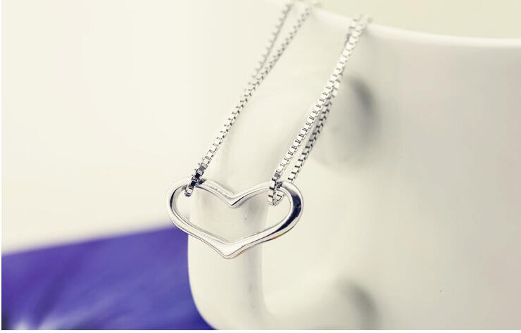 Victoria's Vogue Lovely And Simple 925 Sterling Silver Jewelry Heart-shaped Temperament Female Anti-allergic Female Bracelet