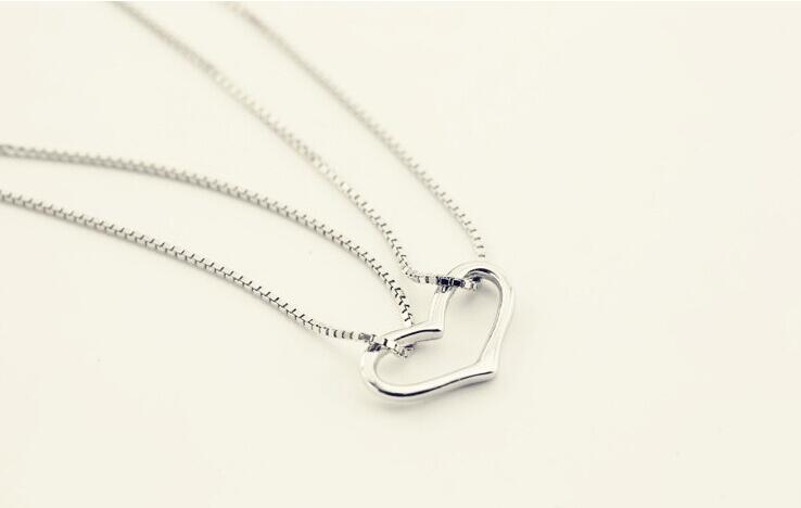 Victoria's Vogue Lovely And Simple 925 Sterling Silver Jewelry Heart-shaped Temperament Female Anti-allergic Female Bracelet