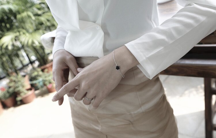 Victoria's Vogue New Fashion Beautiful Five-pointed Star 925 Sterling Silver Jewelry Simple And Delicate Crystal Birthday Gift Bracelets