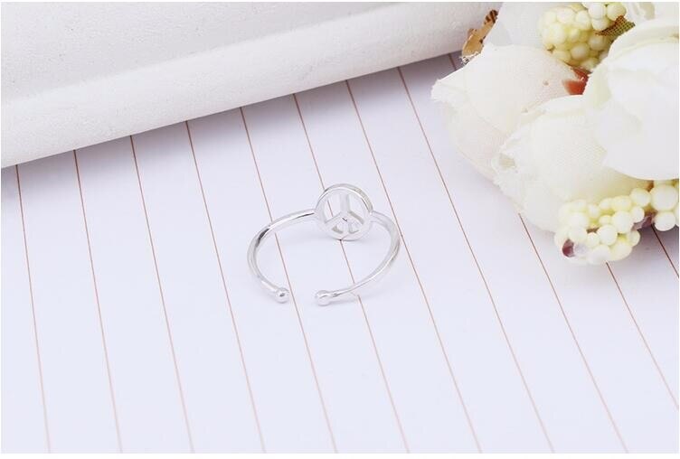 Victoria's Vogue Anti-allergy Simple Aircraft Hollow Peace Personality Popular Beautiful 925 Sterling Silver Jewelry Opening Rings Victoria's Vogue Anti-allergy Simple Aircraft Hollow Peace Personality Popular Beautiful 925 Sterling Silver Jewelry Opening Rings