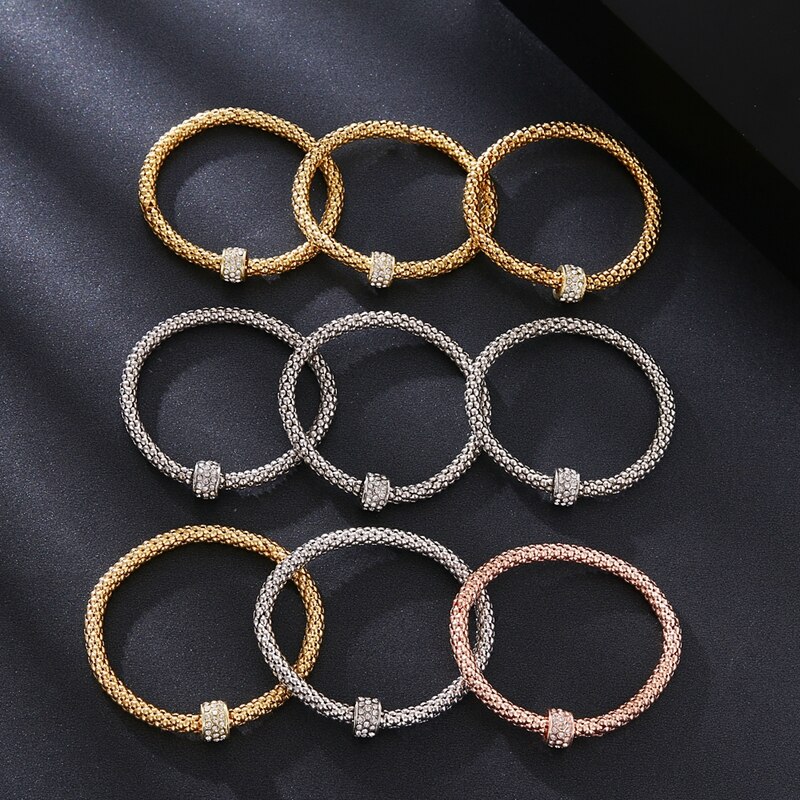 Victoriasvogue 3Pcs/Set Crystal Alloy Bracelet Love Butterfly Musical Note Beetle Chain Bracelet Cute Jewelry Accessories for Women