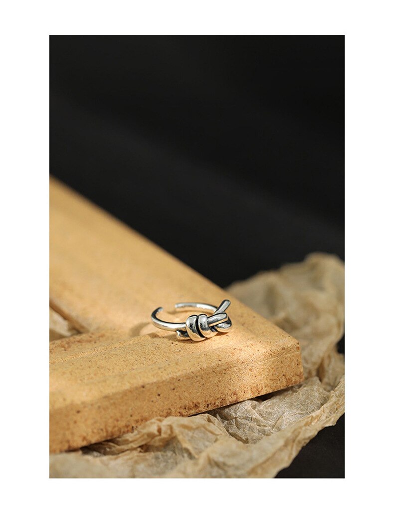 Victoria's Vogue New Fashion Butterfly Knot Simple 925 Sterling Silver Jewelry Retro Thai Silver Simple Opening Rings Victoria's Vogue New Fashion Butterfly Knot Simple 925 Sterling Silver Jewelry Retro Thai Silver Simple Opening Rings