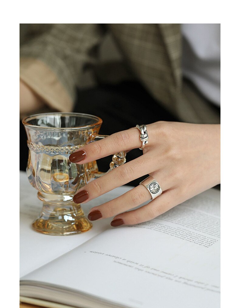 Victoria's Vogue New Fashion Butterfly Knot Simple 925 Sterling Silver Jewelry Retro Thai Silver Simple Opening Rings Victoria's Vogue New Fashion Butterfly Knot Simple 925 Sterling Silver Jewelry Retro Thai Silver Simple Opening Rings