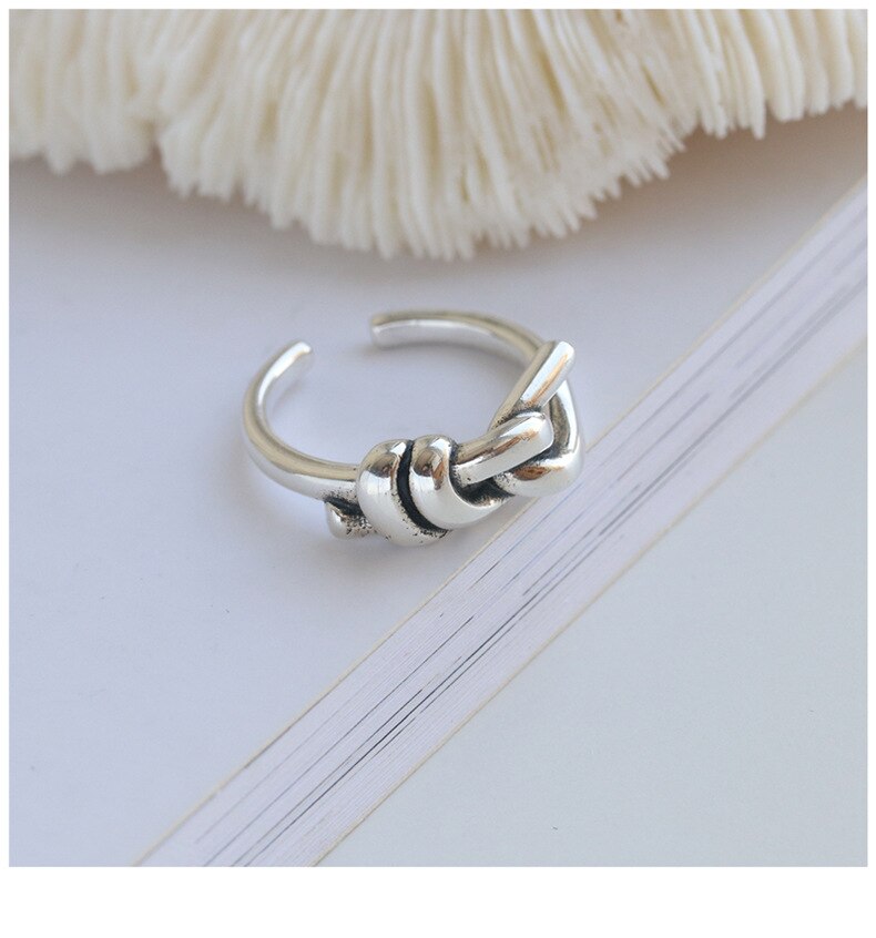 Victoria's Vogue New Fashion Butterfly Knot Simple 925 Sterling Silver Jewelry Retro Thai Silver Simple Opening Rings Victoria's Vogue New Fashion Butterfly Knot Simple 925 Sterling Silver Jewelry Retro Thai Silver Simple Opening Rings