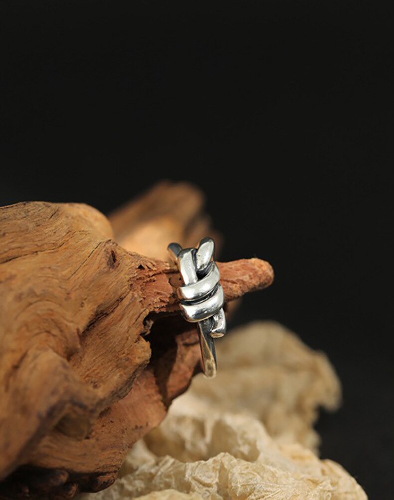Victoria's Vogue New Fashion Butterfly Knot Simple 925 Sterling Silver Jewelry Retro Thai Silver Simple Opening Rings Victoria's Vogue New Fashion Butterfly Knot Simple 925 Sterling Silver Jewelry Retro Thai Silver Simple Opening Rings