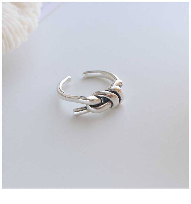 Victoria's Vogue New Fashion Butterfly Knot Simple 925 Sterling Silver Jewelry Retro Thai Silver Simple Opening Rings Victoria's Vogue New Fashion Butterfly Knot Simple 925 Sterling Silver Jewelry Retro Thai Silver Simple Opening Rings