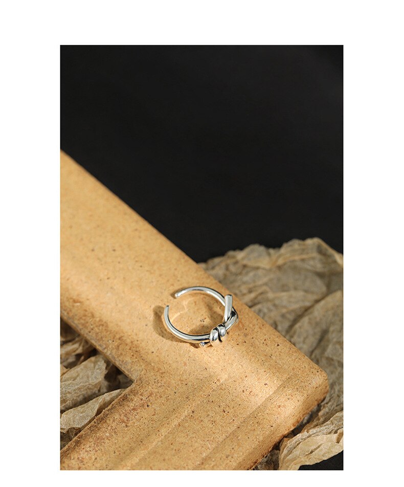 Victoria's Vogue New Fashion Butterfly Knot Simple 925 Sterling Silver Jewelry Retro Thai Silver Simple Opening Rings Victoria's Vogue New Fashion Butterfly Knot Simple 925 Sterling Silver Jewelry Retro Thai Silver Simple Opening Rings