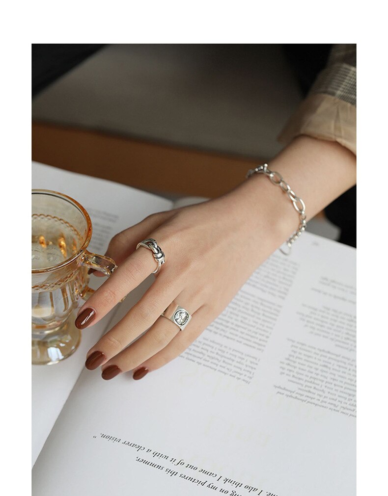 Victoria's Vogue New Fashion Butterfly Knot Simple 925 Sterling Silver Jewelry Retro Thai Silver Simple Opening Rings Victoria's Vogue New Fashion Butterfly Knot Simple 925 Sterling Silver Jewelry Retro Thai Silver Simple Opening Rings