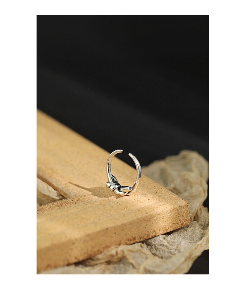 Victoria's Vogue New Fashion Butterfly Knot Simple 925 Sterling Silver Jewelry Retro Thai Silver Simple Opening Rings Victoria's Vogue New Fashion Butterfly Knot Simple 925 Sterling Silver Jewelry Retro Thai Silver Simple Opening Rings