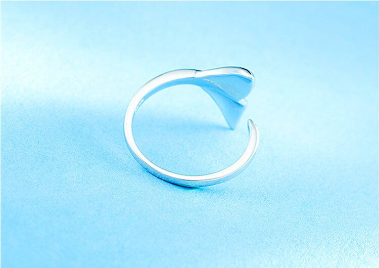Victoria's Vogue Creative Fashion Personality Animal 925 Sterling Silver Jewelry Sweet Lovely Fish Tail Women Exquisite Opening Rings