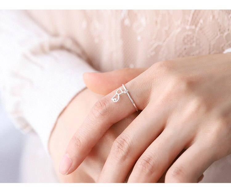 Victoria's Vogue New Fashion Lovely Cute Animal 925 Sterling Silver Jewelry Personality Hollow Cat Sweet Women Opening Rings Victoria's Vogue New Fashion Lovely Cute Animal 925 Sterling Silver Jewelry Personality Hollow Cat Sweet Women Opening Rings