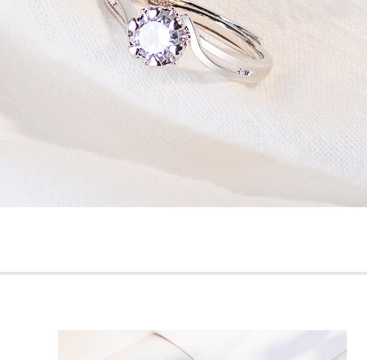 Victoria's Vogue New European Style Creative Temperament Fashion Flower 925 Sterling Silver Jewelry Snowflake Flower Crystal Opening Rings Victoria's Vogue New European Style Creative Temperament Fashion Flower 925 Sterling Silver Jewelry Snowflake Flower Crystal Opening Rings