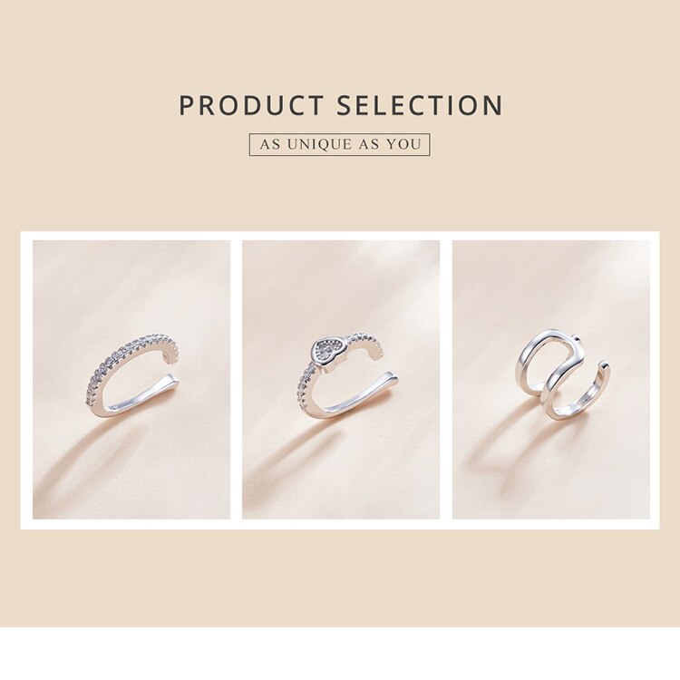 Victoria's Vogue 1 piece Silver Simple Ear Clip Earring 100% 925 Sterling Silver Whilte Zircon Earring Gift for Girl Fine Jewelry SCE1022