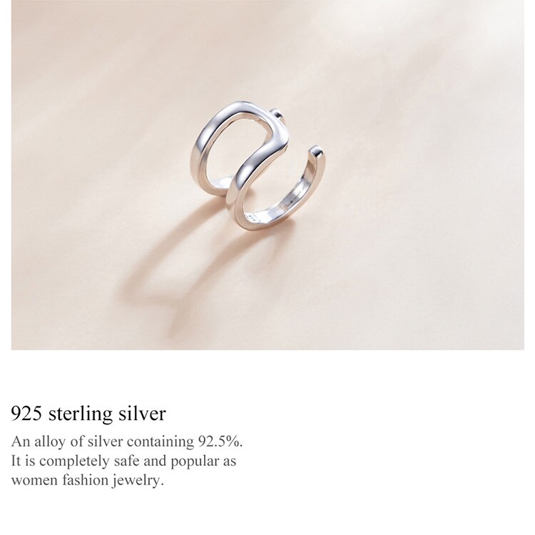 Victoria's Vogue 1 piece Silver Simple Ear Clip Earring 100% 925 Sterling Silver Whilte Zircon Earring Gift for Girl Fine Jewelry SCE1022