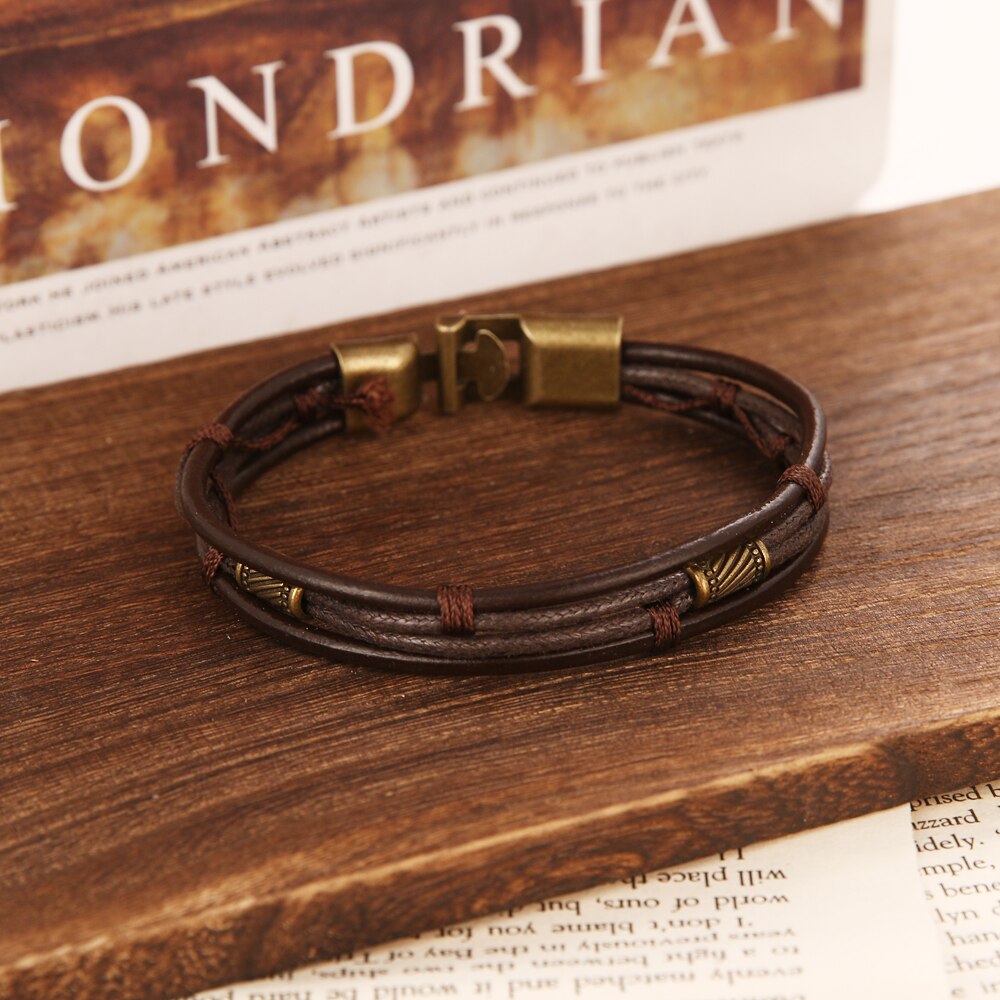 Victoriasvogue Punk Dragon Leather Charms Bracelet Beads Bracelets For Women Men Accessoires Snap Button Jewelry Bangles Boyfriend Gift