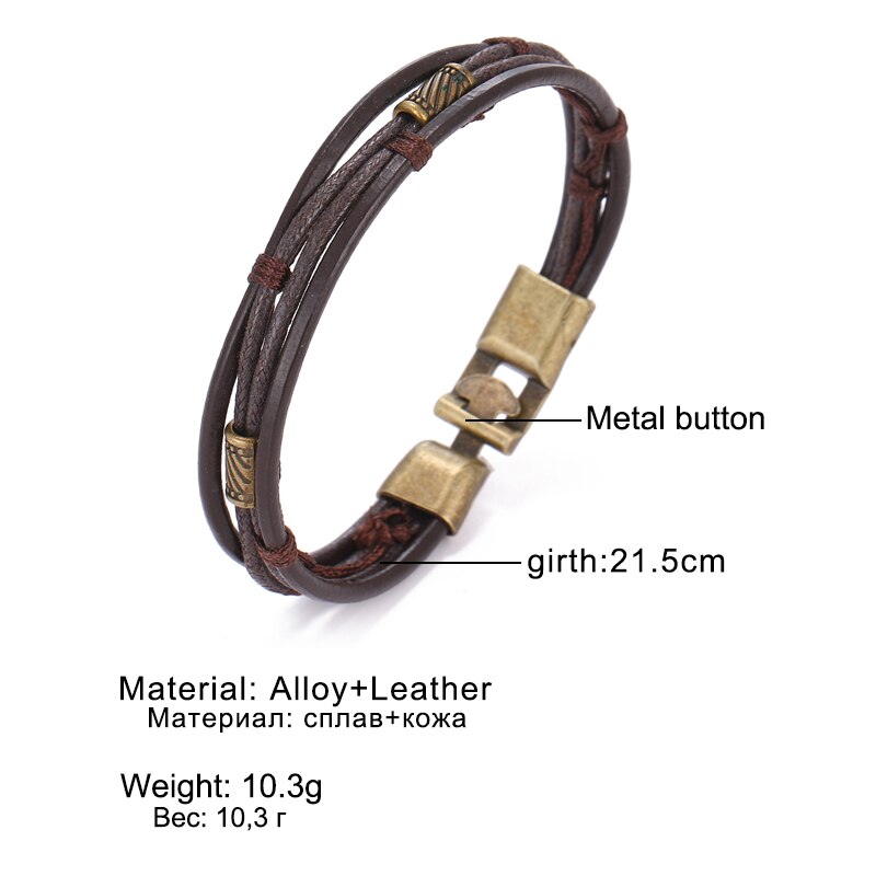 Victoriasvogue Punk Dragon Leather Charms Bracelet Beads Bracelets For Women Men Accessoires Snap Button Jewelry Bangles Boyfriend Gift