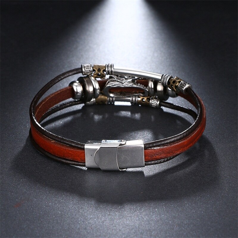 Victoriasvogue Punk Dragon Leather Charms Bracelet Beads Bracelets For Women Men Accessoires Snap Button Jewelry Bangles Boyfriend Gift