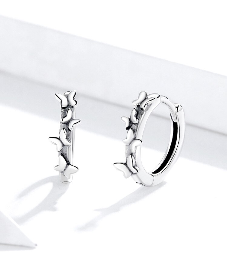 Victoria's Vogue Silver 925 Jewelry Elegant Butterflies Ear Hoops Earrings for Women Sterling Silver Fine Jewelry Pendientes SCE927 Victoria's Vogue Silver 925 Jewelry Elegant Butterflies Ear Hoops Earrings for Women Sterling Silver Fine Jewelry Pendientes SCE927