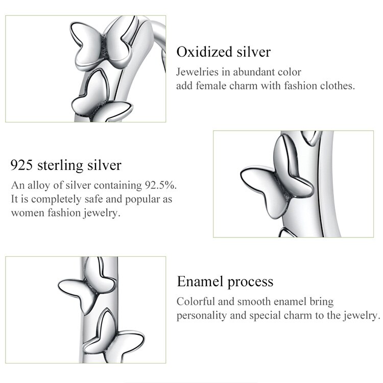 Victoria's Vogue Silver 925 Jewelry Elegant Butterflies Ear Hoops Earrings for Women Sterling Silver Fine Jewelry Pendientes SCE927 Victoria's Vogue Silver 925 Jewelry Elegant Butterflies Ear Hoops Earrings for Women Sterling Silver Fine Jewelry Pendientes SCE927