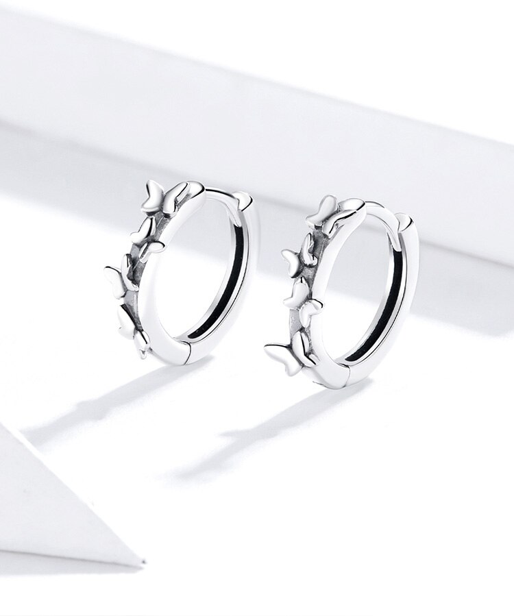 Victoria's Vogue Silver 925 Jewelry Elegant Butterflies Ear Hoops Earrings for Women Sterling Silver Fine Jewelry Pendientes SCE927 Victoria's Vogue Silver 925 Jewelry Elegant Butterflies Ear Hoops Earrings for Women Sterling Silver Fine Jewelry Pendientes SCE927