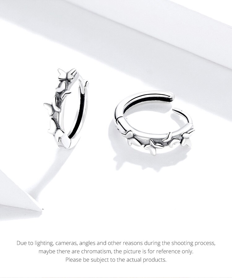 Victoria's Vogue Silver 925 Jewelry Elegant Butterflies Ear Hoops Earrings for Women Sterling Silver Fine Jewelry Pendientes SCE927 Victoria's Vogue Silver 925 Jewelry Elegant Butterflies Ear Hoops Earrings for Women Sterling Silver Fine Jewelry Pendientes SCE927