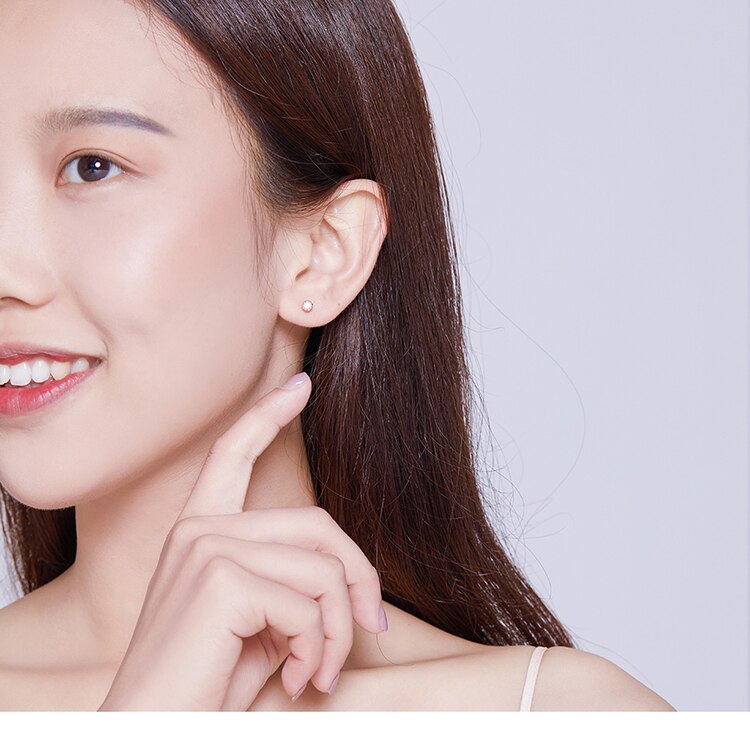 bamoer Basic Round Rose Color Stud Earrings for Women Clear Cubic Zirconia 925 Sterling Silver Wedding Statement Jewelry BSE219 bamoer Basic Round Rose Color Stud Earrings for Women Clear Cubic Zirconia 925 Sterling Silver Wedding Statement Jewelry BSE219