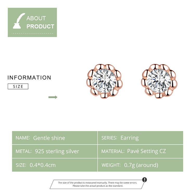 bamoer Basic Round Rose Color Stud Earrings for Women Clear Cubic Zirconia 925 Sterling Silver Wedding Statement Jewelry BSE219 bamoer Basic Round Rose Color Stud Earrings for Women Clear Cubic Zirconia 925 Sterling Silver Wedding Statement Jewelry BSE219