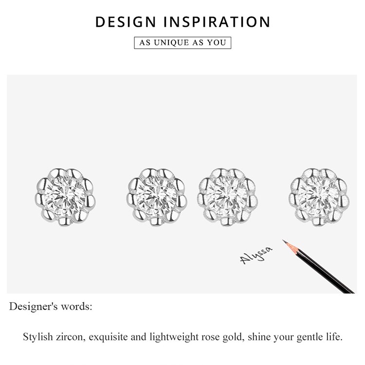 bamoer Basic Round Rose Color Stud Earrings for Women Clear Cubic Zirconia 925 Sterling Silver Wedding Statement Jewelry BSE219 bamoer Basic Round Rose Color Stud Earrings for Women Clear Cubic Zirconia 925 Sterling Silver Wedding Statement Jewelry BSE219