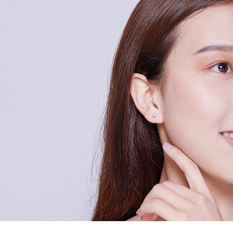 bamoer Basic Round Rose Color Stud Earrings for Women Clear Cubic Zirconia 925 Sterling Silver Wedding Statement Jewelry BSE219 bamoer Basic Round Rose Color Stud Earrings for Women Clear Cubic Zirconia 925 Sterling Silver Wedding Statement Jewelry BSE219