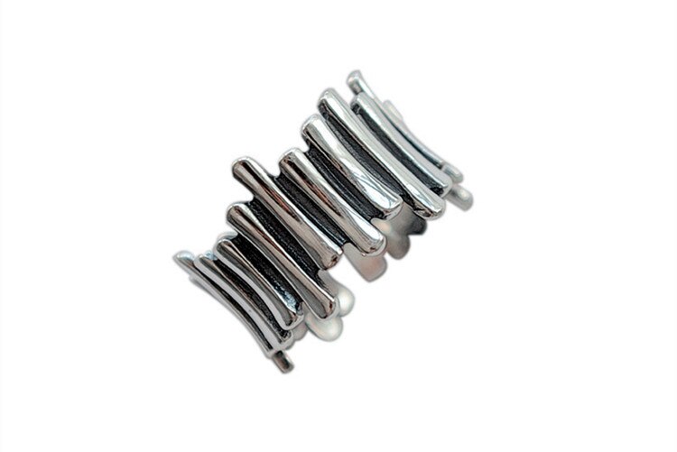 Victoria's Vogue Thai Silver Female Creative Personality Irregular Word 925 Sterling Silver Jewelry Exquisite Geometric Opening Rings