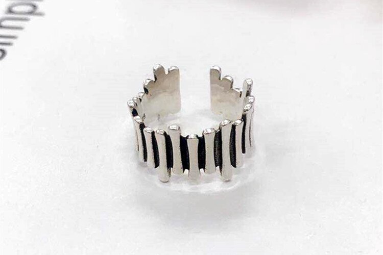 Victoria's Vogue Thai Silver Female Creative Personality Irregular Word 925 Sterling Silver Jewelry Exquisite Geometric Opening Rings