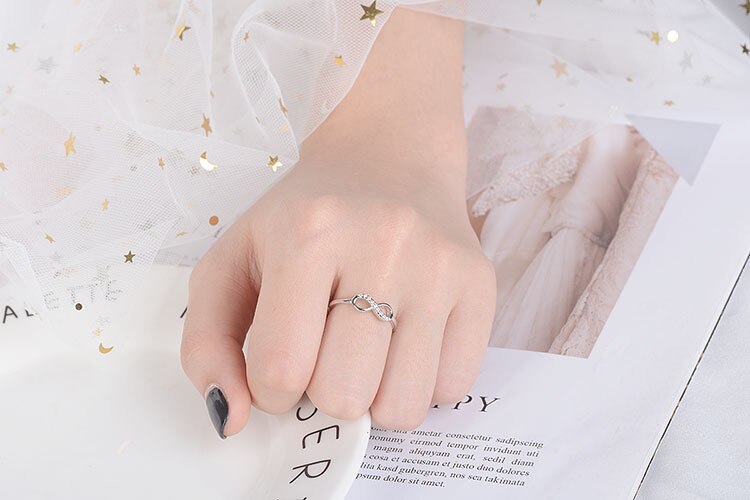 Victoria's Vogue New Fashion Exquisite 925 Sterling Silver Jewelry Creative Love Beautiful 8 Shaped Temperament Crystal Opening Rings Victoria's Vogue New Fashion Exquisite 925 Sterling Silver Jewelry Creative Love Beautiful 8 Shaped Temperament Crystal Opening Rings