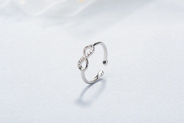 Victoria's Vogue New Fashion Exquisite 925 Sterling Silver Jewelry Creative Love Beautiful 8 Shaped Temperament Crystal Opening Rings Victoria's Vogue New Fashion Exquisite 925 Sterling Silver Jewelry Creative Love Beautiful 8 Shaped Temperament Crystal Opening Rings