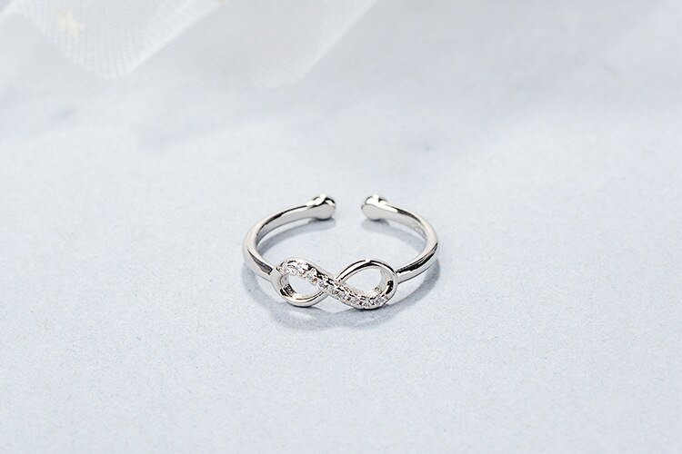 Victoria's Vogue New Fashion Exquisite 925 Sterling Silver Jewelry Creative Love Beautiful 8 Shaped Temperament Crystal Opening Rings Victoria's Vogue New Fashion Exquisite 925 Sterling Silver Jewelry Creative Love Beautiful 8 Shaped Temperament Crystal Opening Rings