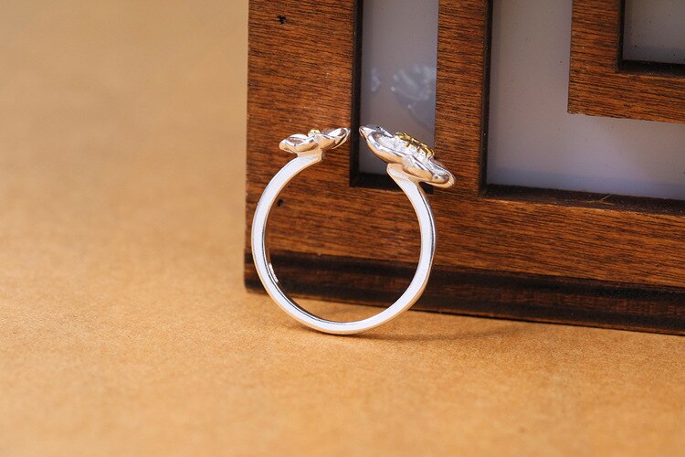 Victoria's Vogue New Temperament Beautiful Flower 925 Sterling Silver Jewelry Fashion Personality Popular Crystal Opening Rings Victoria's Vogue New Temperament Beautiful Flower 925 Sterling Silver Jewelry Fashion Personality Popular Crystal Opening Rings