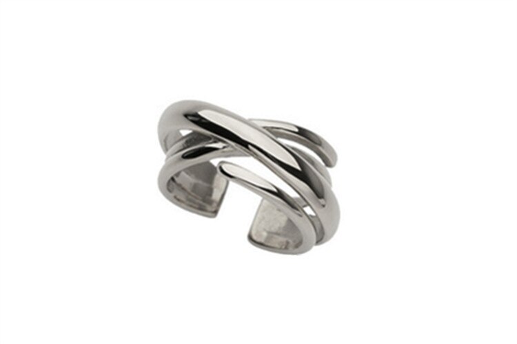 Victoria's Vogue New Fashion Hipster Multi-layer Irregular 925 Sterling Silver Jewelry Simple Smooth Winding Personality Opening Rings Victoria's Vogue New Fashion Hipster Multi-layer Irregular 925 Sterling Silver Jewelry Simple Smooth Winding Personality Opening Rings