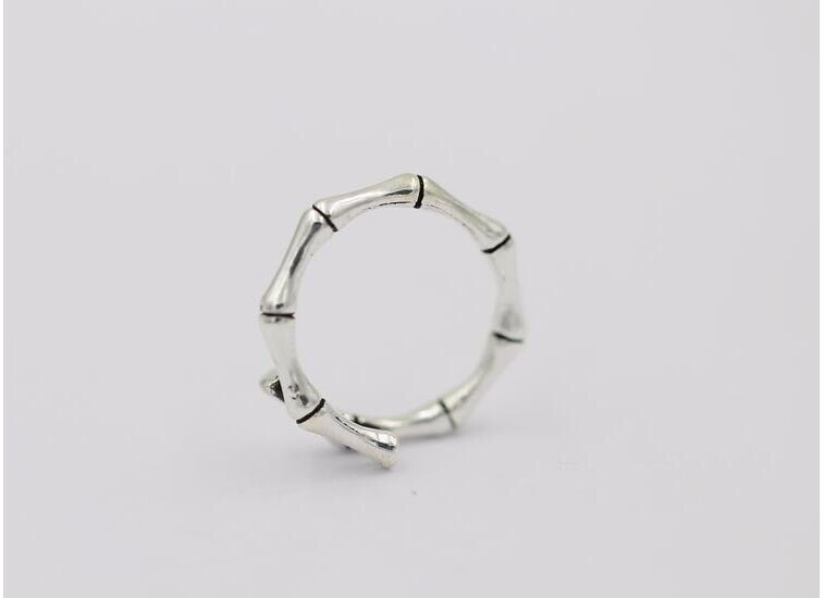 Victoria's Vogue New 925 Sterling Silver Jewelry Thai Silver Simple Creative  Bamboo Adjustable Personality Opening Rings