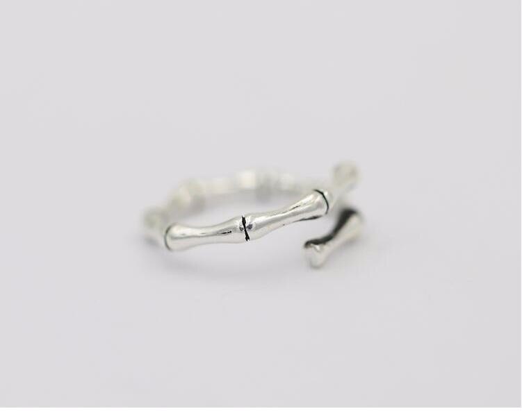Victoria's Vogue New 925 Sterling Silver Jewelry Thai Silver Simple Creative  Bamboo Adjustable Personality Opening Rings