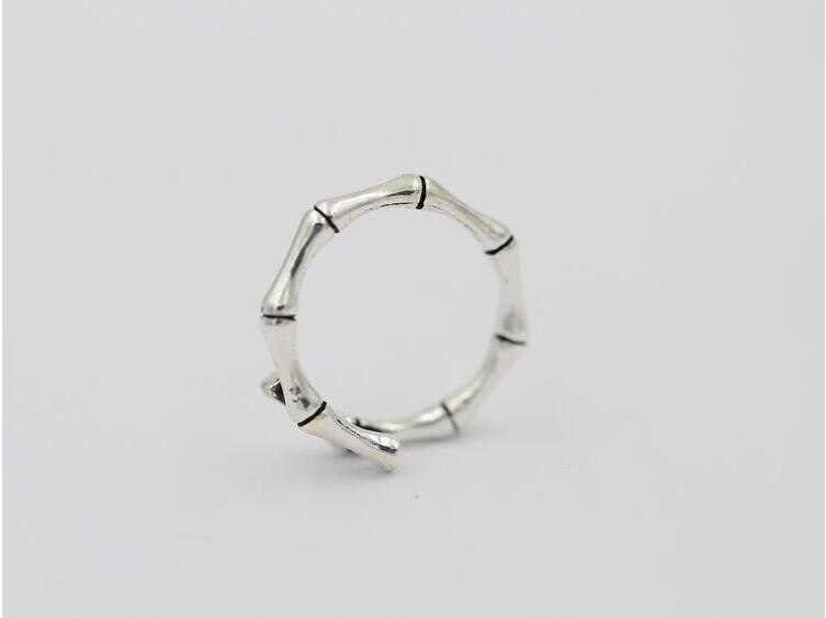 Victoria's Vogue New 925 Sterling Silver Jewelry Thai Silver Simple Creative  Bamboo Adjustable Personality Opening Rings