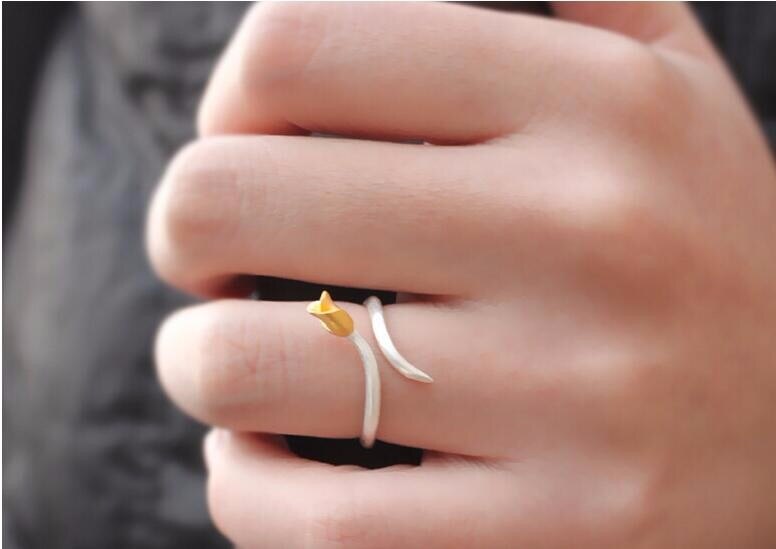 Victoria's Vogue Popular New Arrival Fashion Small Fresh And Simple Roses 925 Sterling Silver Jewelry Flower Opening Rings