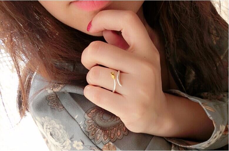 Victoria's Vogue Popular New Arrival Fashion Small Fresh And Simple Roses 925 Sterling Silver Jewelry Flower Opening Rings
