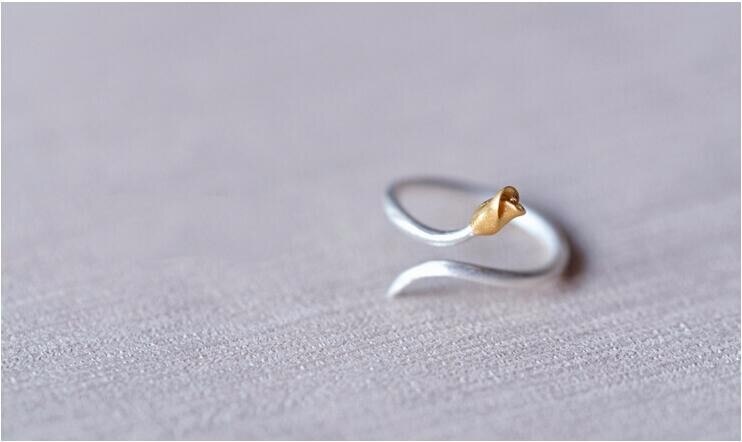 Victoria's Vogue Popular New Arrival Fashion Small Fresh And Simple Roses 925 Sterling Silver Jewelry Flower Opening Rings