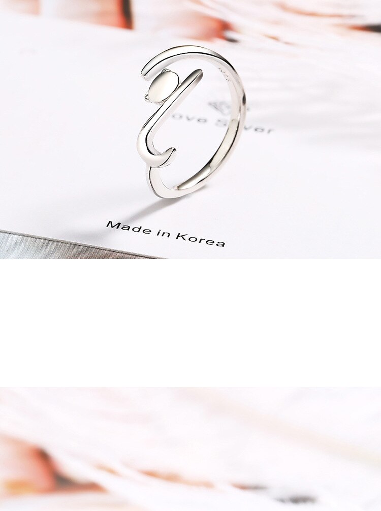 Victoria's Vogue New Fashion Cute Animal 925 Sterling Silver Jewelry Simple Sweet Cat Women Opening Rings
