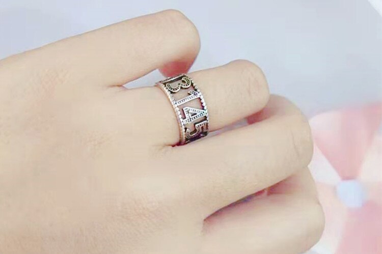 Victoria's Vogue New Creative Retro Thai Silver Numerals 5201314 Means I Love You Forever 925 Sterling Silver Jewelry Popular Opening Rings