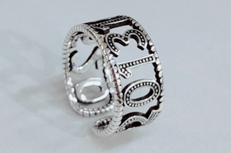 Victoria's Vogue New Creative Retro Thai Silver Numerals 5201314 Means I Love You Forever 925 Sterling Silver Jewelry Popular Opening Rings