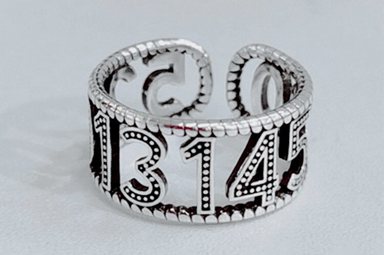 Victoria's Vogue New Creative Retro Thai Silver Numerals 5201314 Means I Love You Forever 925 Sterling Silver Jewelry Popular Opening Rings