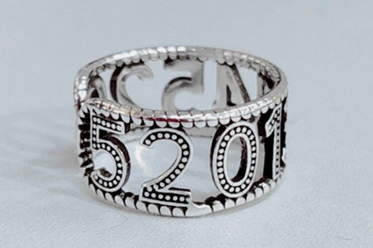 Victoria's Vogue New Creative Retro Thai Silver Numerals 5201314 Means I Love You Forever 925 Sterling Silver Jewelry Popular Opening Rings