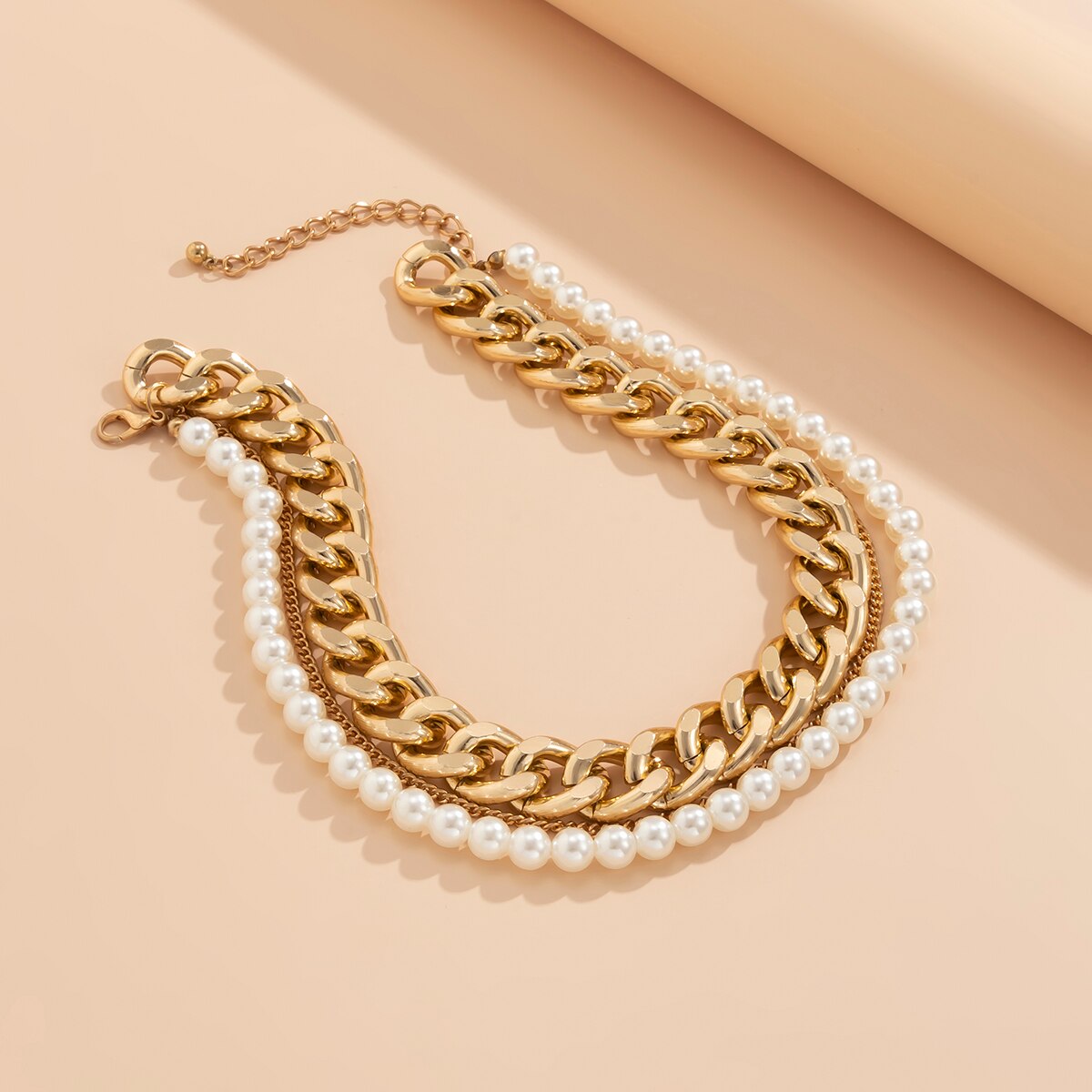 victoria’s vogue Imitation Pearl Chain Chunky Thick Choker Necklaces ...