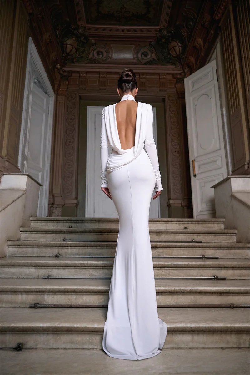 Victoria's Vogue Backless Long Sleeve Sexy Maxi Dress Women Gown Elegant Winter New Turtleneck Club Party Long Dress Fashion Clubwear Victoria's Vogue Backless Long Sleeve Sexy Maxi Dress Women Gown Elegant Winter New Turtleneck Club Party Long Dress Fashion Clubwear