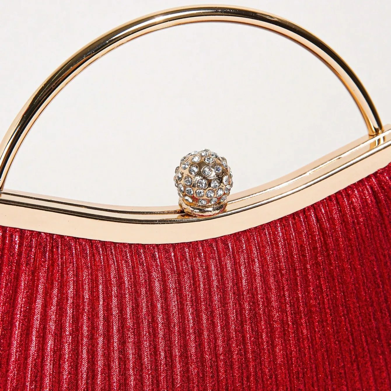 Victoria's Vogue 1 PC Ruched Evening Bag For Women, Top Ring Clutch Purse, Rhinestone Decor Handbags For Wedding Prom Dinner Victoria's Vogue 1 PC Ruched Evening Bag For Women, Top Ring Clutch Purse, Rhinestone Decor Handbags For Wedding Prom Dinner